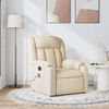 vidaXL Massage Recliner Chair Cream Fabric