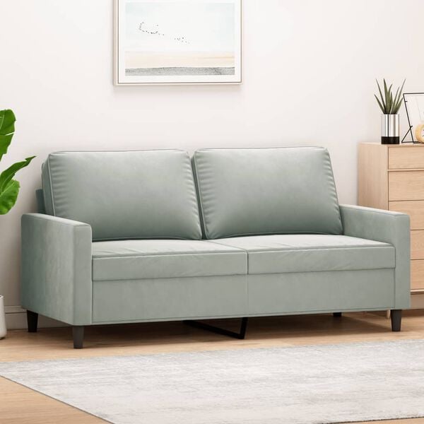 vidaXL 2-Seater Sofa Light Grey 140 cm Velvet