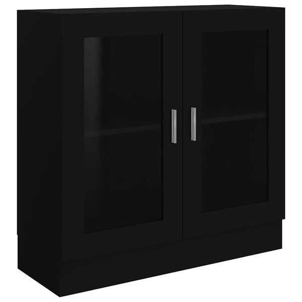vidaXL Vitrine Cabinet Black 82.5x30.5x80 cm Engineered Wood