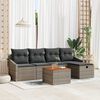 vidaXL Garden Sofa Set with Cushion 6 pcs Grey Poly rattan