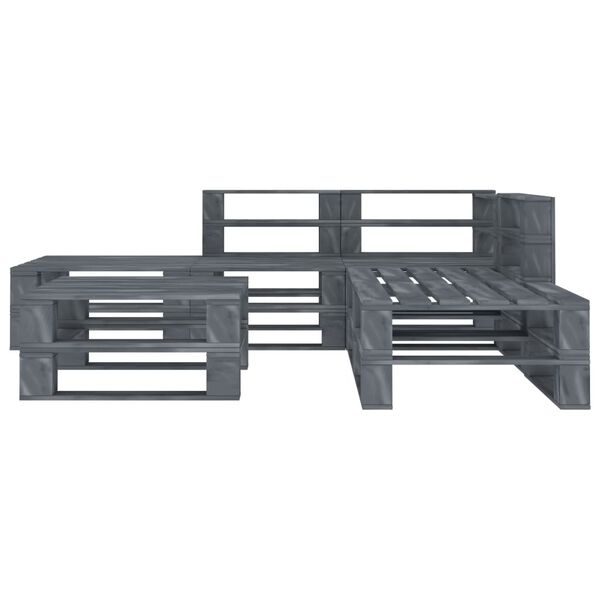 vidaXL 6 Piece Garden Pallet Lounge Set Wood Grey