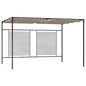vidaXL Gazebo with Retractable Roof 3x4x2.3 m Taupe 180 g/m&sup2;