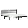 vidaXL Metal Bed Frame without Mattress with Headboard Black 180x200cm