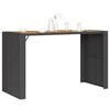 vidaXL Garden Bar Table with Acacia Wood Top Black 185x80x110 cm Poly Rattan