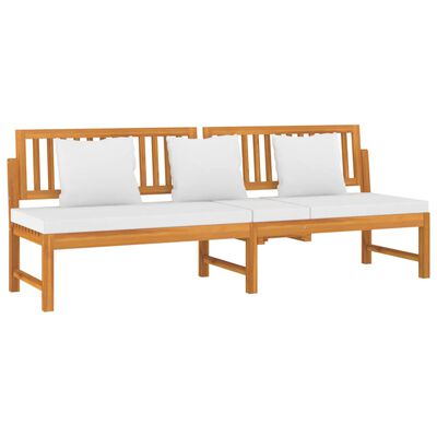 vidaXL Day Bed with Cream Cushion 200x60x75 cm Solid Wood Acacia