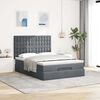 vidaXL Ottoman Bed with Mattresses Dark Grey Double Velvet