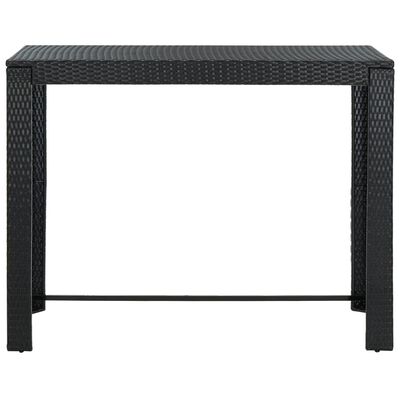 vidaXL Garden Bar Table Black 140.5x60.5x110.5 cm Poly Rattan
