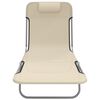 vidaXL Folding Sun Loungers 2 pcs Cream Textilene and Steel