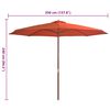 vidaXL Garden Parasol with Wooden Pole 350 cm Terracotta