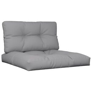 vidaXL Pallet Cushions 2 pcs Grey Fabric