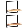 vidaXL Wall Shelves 2 pcs 40x24x35 cm Solid Wood Acacia and Steel