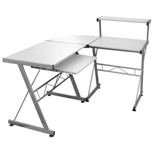 vidaXL Corner Computer Desk White 132x112x99 cm Engineered Wood