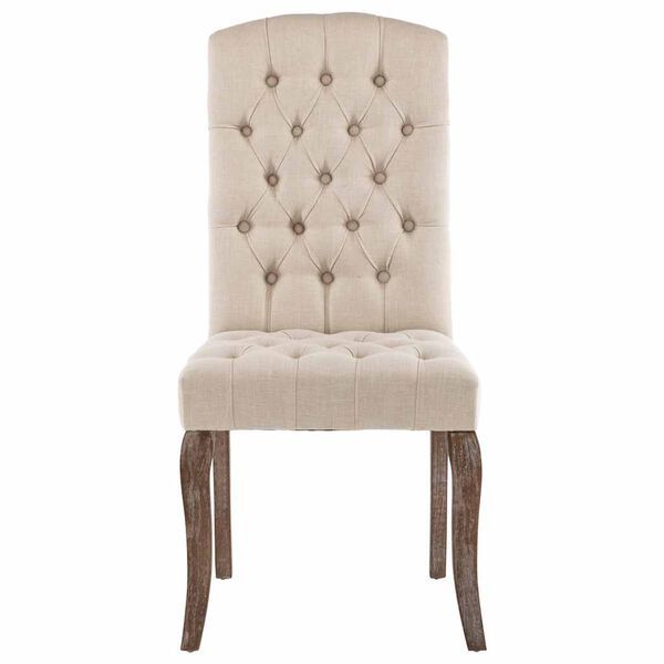 vidaXL Dining Chairs 2 pcs Beige Linen-Look Fabric