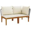 vidaXL 2 pcs Garden Lounge Set with Cushions Solid Acacia Wood & Rope
