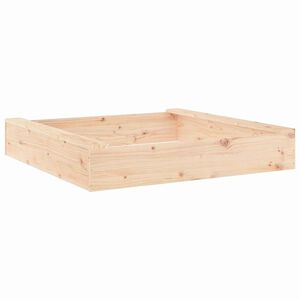 vidaXL Sandbox with Seats Square Solid Wood Pine