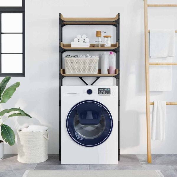 vidaXL Washing Machine Shelf with Shelf Artisan Oak 67 x 25 x 163 cm