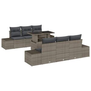 vidaXL Garden Sofa Set 7 pcs Grey 100 x 55 x 73 cm