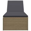 vidaXL Sunlounger Poly Rattan Brown and Dark Grey