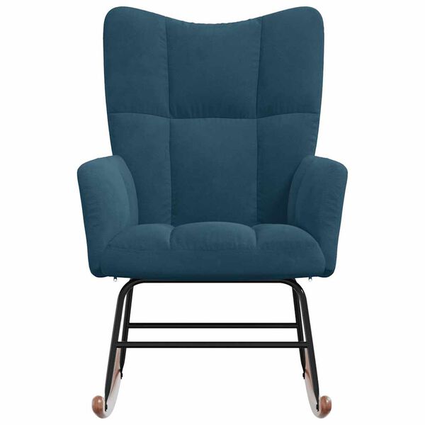 vidaXL Rocking Chair Blue Velvet