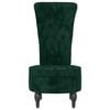 vidaXL High Back Chair Dark Green Velvet Button Design