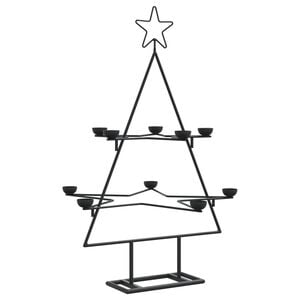 vidaXL Metal Christmas Tree for Decoration Black 75 cm