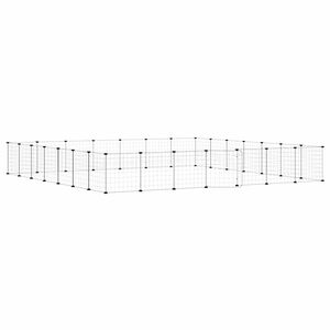 vidaXL 28-Panel Pet Cage with Door Black 245x245x35 cm Steel