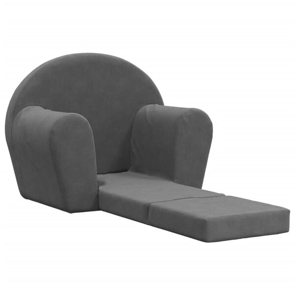 vidaXL Kids' Sofa Bed Anthracite Soft Plush