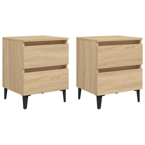 vidaXL Bed Cabinets 2 pcs Sonoma Oak 40x35x50 cm Engineered Wood
