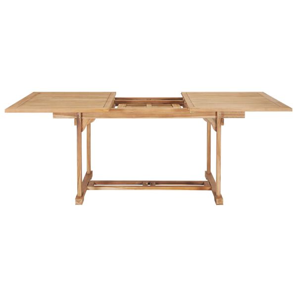 vidaXL Extending Garden Table 150-200x100x75 cm Solid Teak Wood