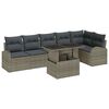 vidaXL Garden Sofa Set 7 pcs 6-Seater Grey Poly rattan