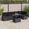 vidaXL Garden Sofa Set with Cushion 7 pcs Black Poly rattan