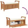 vidaXL Garden Storage Bench with Cushion 126 cm Solid Wood Acacia