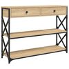 vidaXL Console Table | Sonoma oak | Engineered wood | Narrow | Adjustable Feet