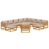 vidaXL 12 Piece Garden Lounge Set with Taupe Cushions Solid Wood