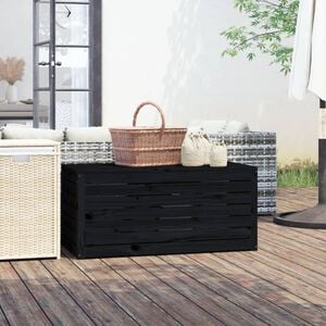 vidaXL Garden Box Black 101x50,5x46,5 cm Solid Wood Pine