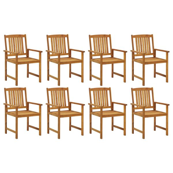 vidaXL Garden Chairs with Cushions 8 pcs Solid Acacia Wood
