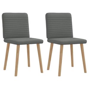 vidaXL Dining Chairs 2 pcs Dark Grey Fabric