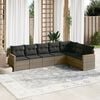 vidaXL 7 Piece Garden Sofa Set with Cushions Grey Poly Rattan