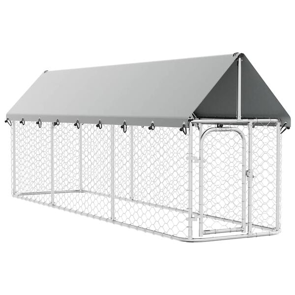 vidaXL Outdoor Dog Kennel with Roof 400x100x150 cm