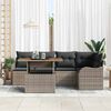 vidaXL Garden Sofa Set with Cushion 6 pcs Grey Poly Rattan