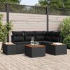 vidaXL Garden Sofa Set with Cushion 5 pcs Black Poly Rattan