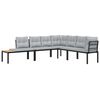 vidaXL Garden Bench Set with Cushions 4 pcs Black Powder-coated Steel