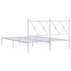 vidaXL Metal Bed Frame without Mattress with Headboard White 135x190cm