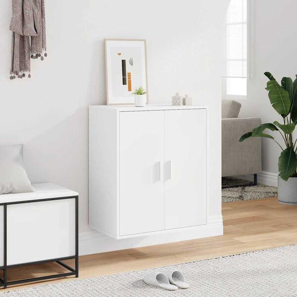 vidaXL Shoe Cabinet White 60x35x70 cm Engineered Wood