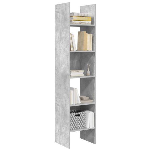 vidaXL Book Cabinet Concrete Grey 40x35x180 cm Engineered Wood