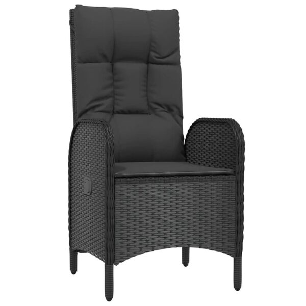 vidaXL Outdoor Chairs 2 pcs Poly Rattan Black