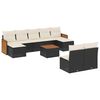 vidaXL 10 Piece Garden Sofa Set with Cushions Black Poly Rattan