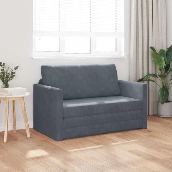 vidaXL Sofa Bed 110cm Dark Grey Velvet