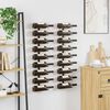 vidaXL Wall-mounted Wine Racks for 18 Bottles 2 pcs Black Iron