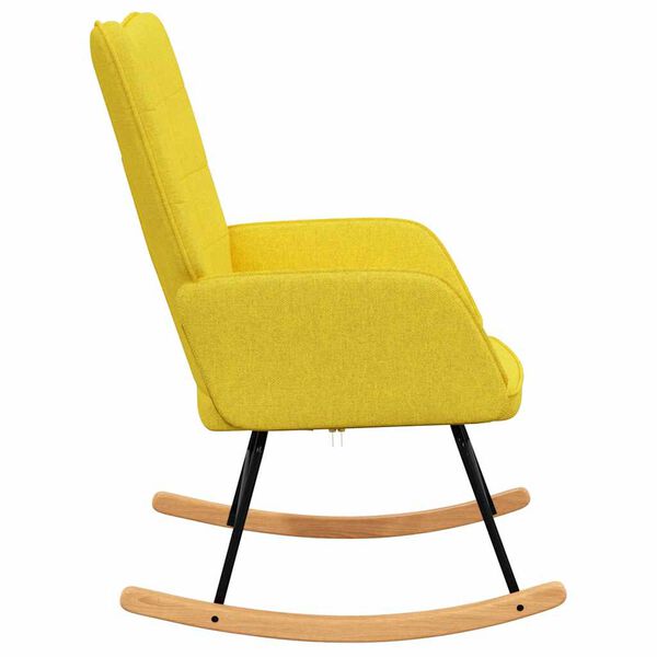 vidaXL Rocking Chair Mustard Yellow Fabric